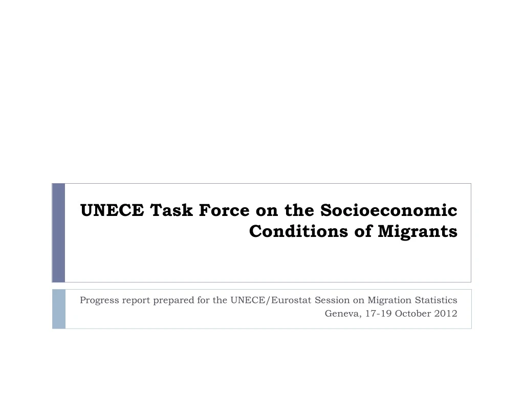 unece task force on the socioeconomic conditions of migrants