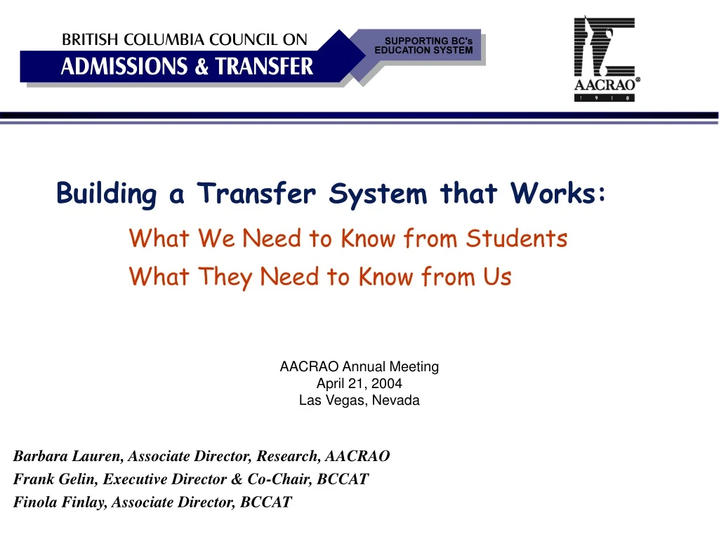 building a transfer system that works what