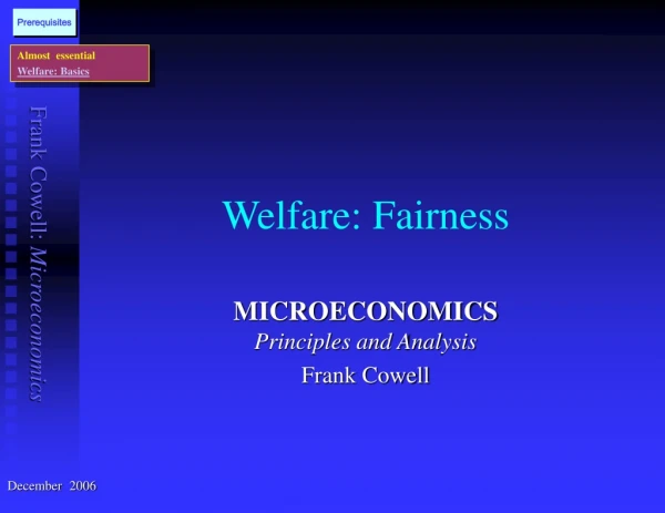 Welfare: Fairness