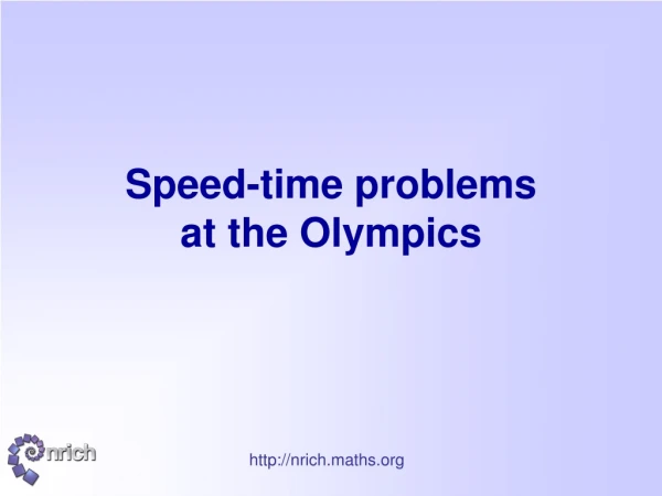 Speed-time problems  at the Olympics