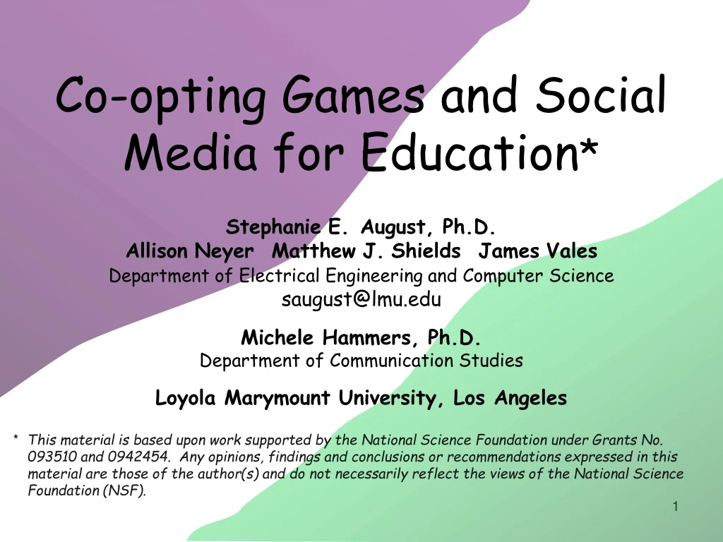 co opting games and social media for education