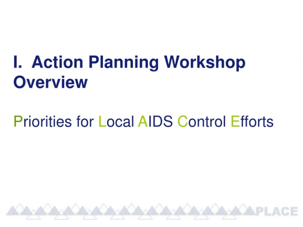 I.  Action Planning Workshop Overview P riorities for  L ocal  A IDS  C ontrol  E fforts