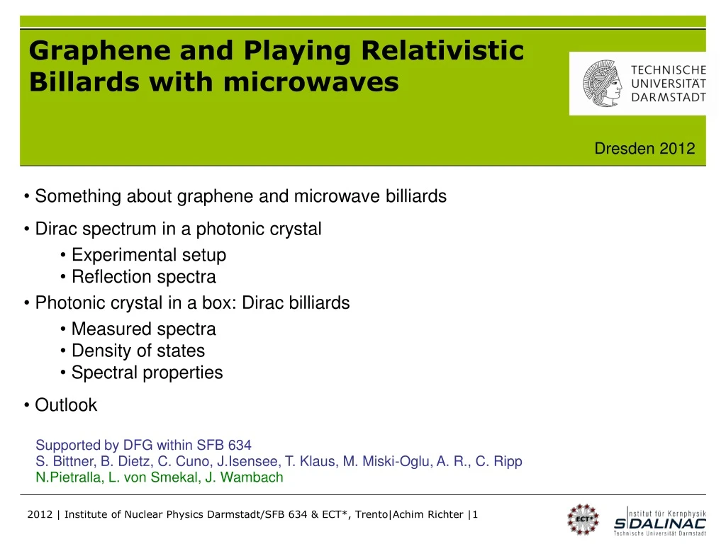 graphene and playing relativistic billards with microwaves