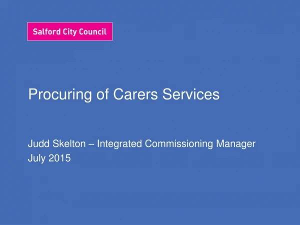 Procuring of Carers Services