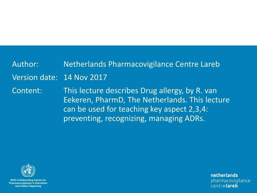 author netherlands pharmacovigilance centre lareb
