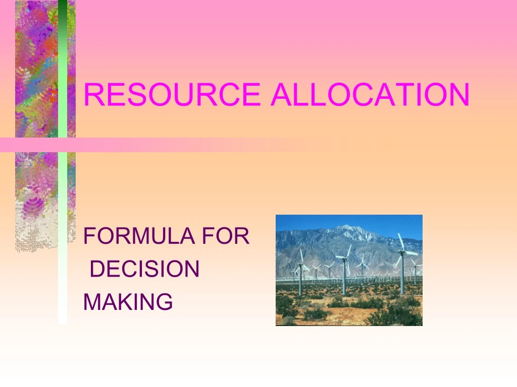 resource allocation