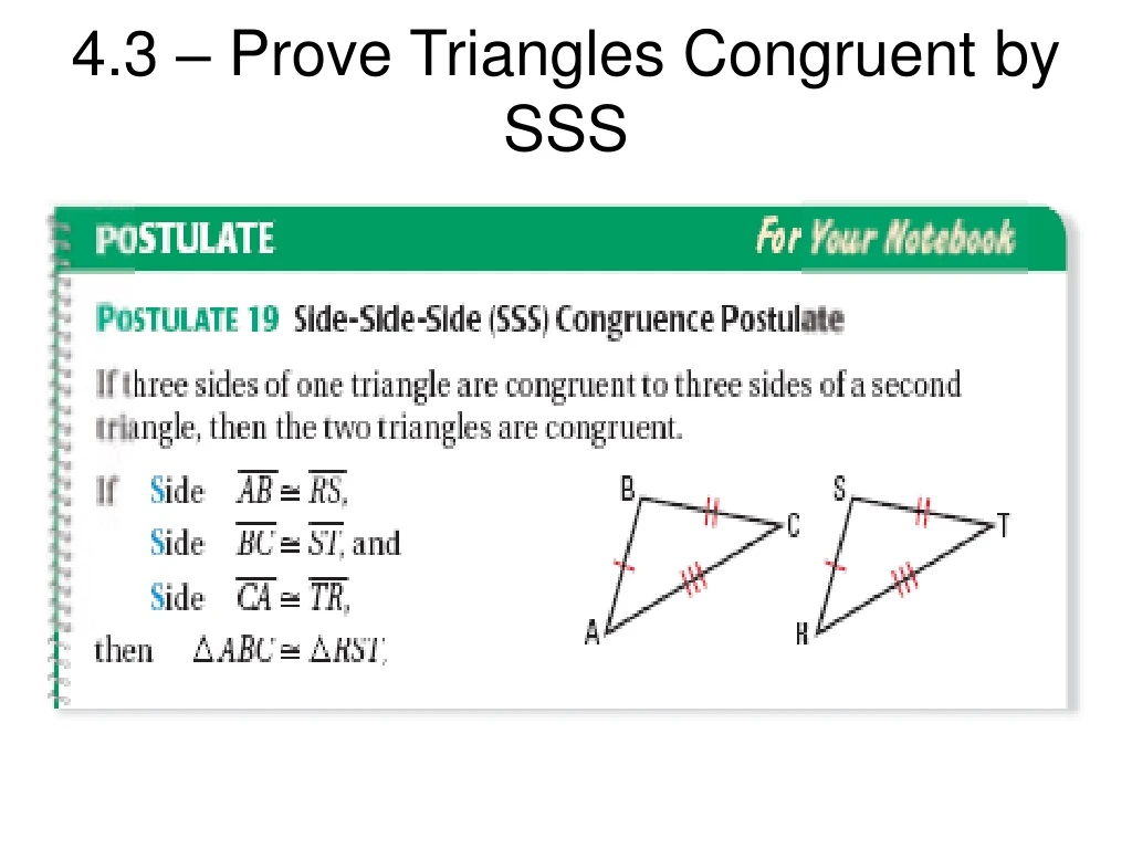 4 3 prove triangles congruent by sss