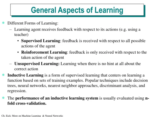 Different Forms of Learning: