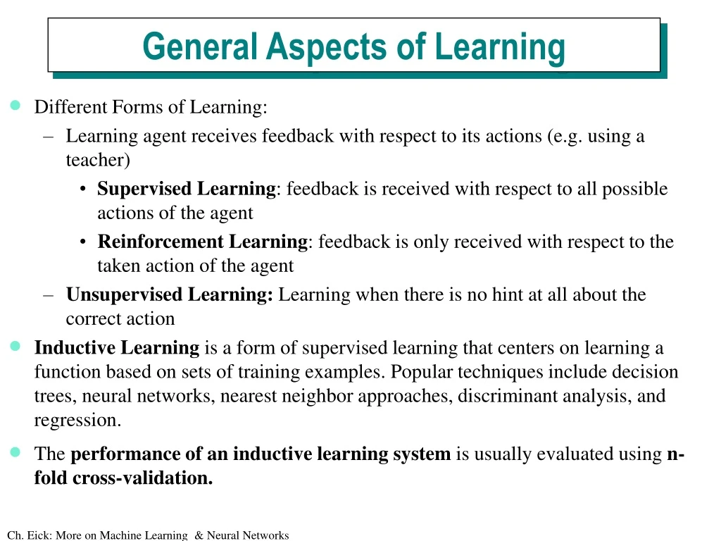 general aspects of learning