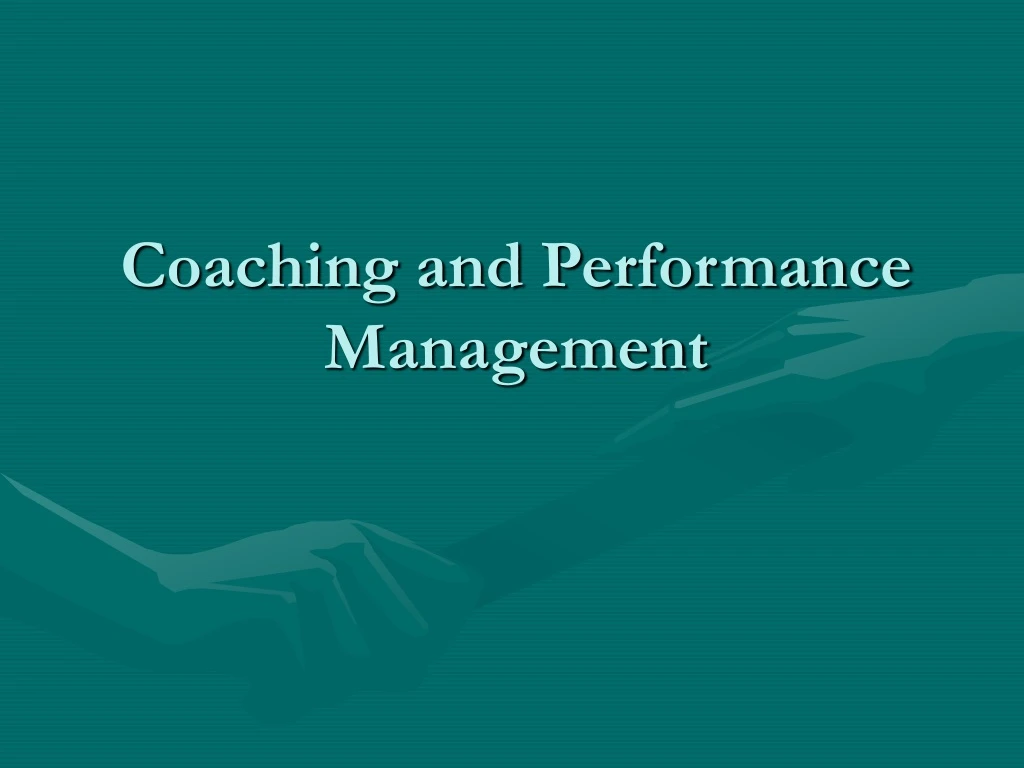 coaching and performance management