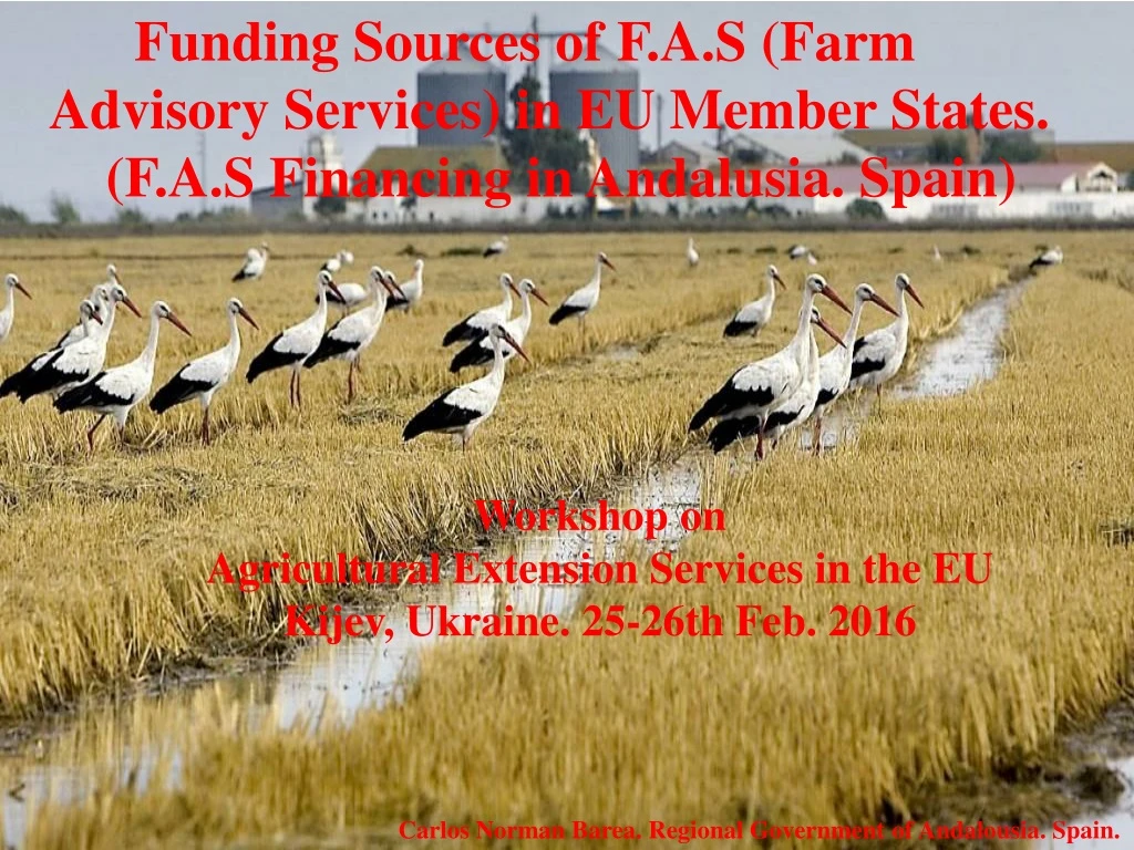 funding sources of f a s farm advisory services