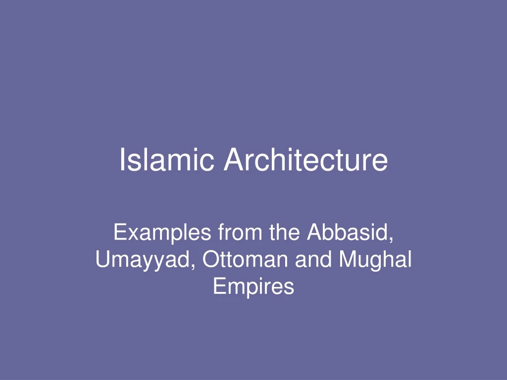 islamic architecture