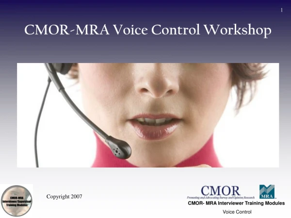 CMOR-MRA Voice Control Workshop
