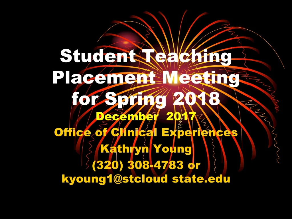 student teaching placement meeting for spring 2018 december 2017