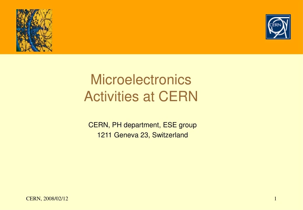 microelectronics activities at cern