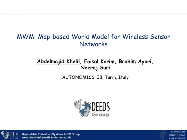 MWM: Map-based World Model for Wireless Sensor Networks