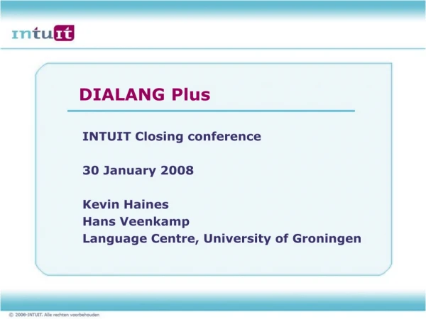 DIALANG Plus