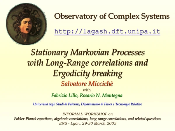 Stationary Markovian Processes  with Long-Range correlations and  Ergodicity breaking