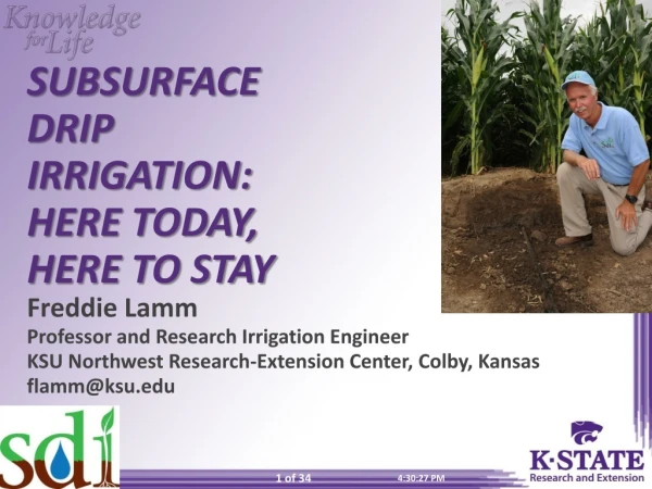 SUBSURFACE  DRIP  IRRIGATION:  HERE TODAY,  HERE TO STAY