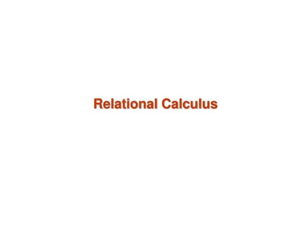 Relational Calculus