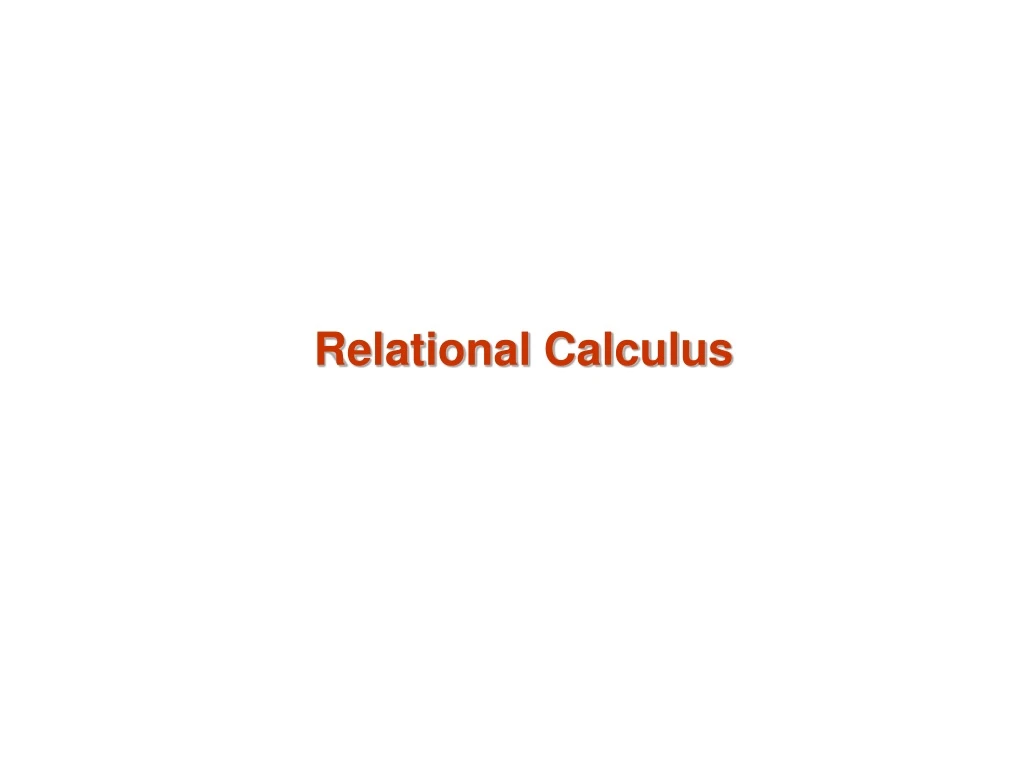 relational calculus