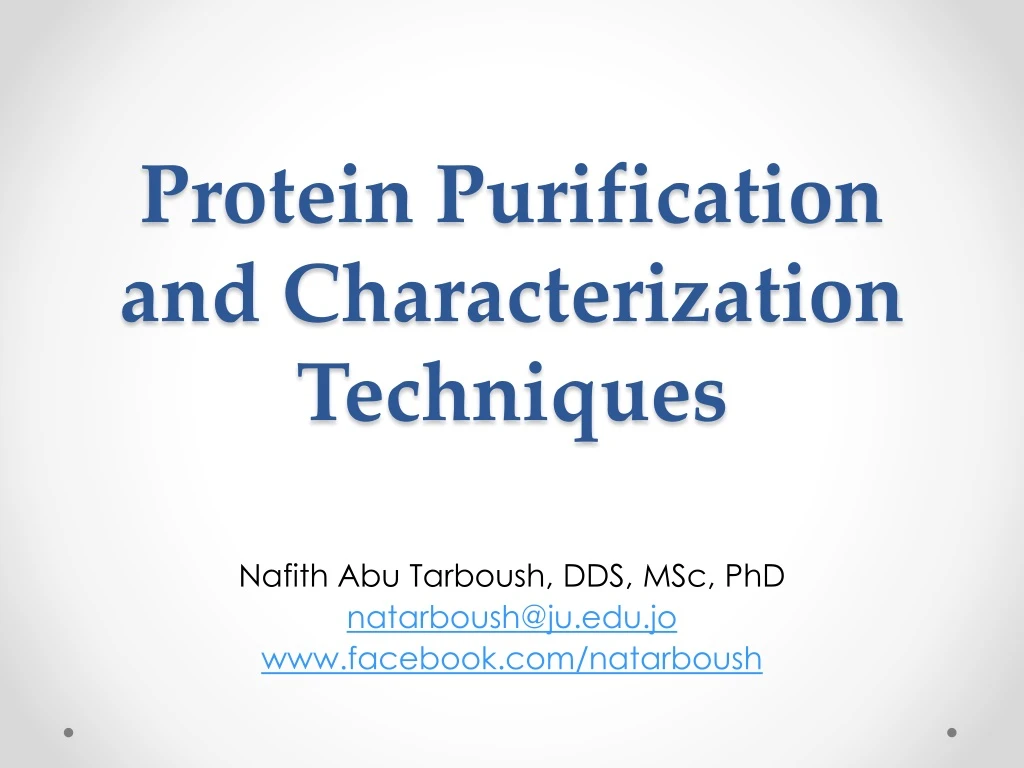 protein purification and characterization techniques
