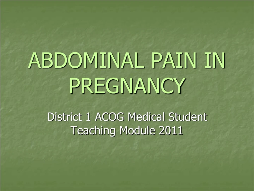 abdominal pain in pregnancy