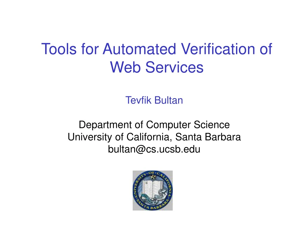 tools for automated verification of web services