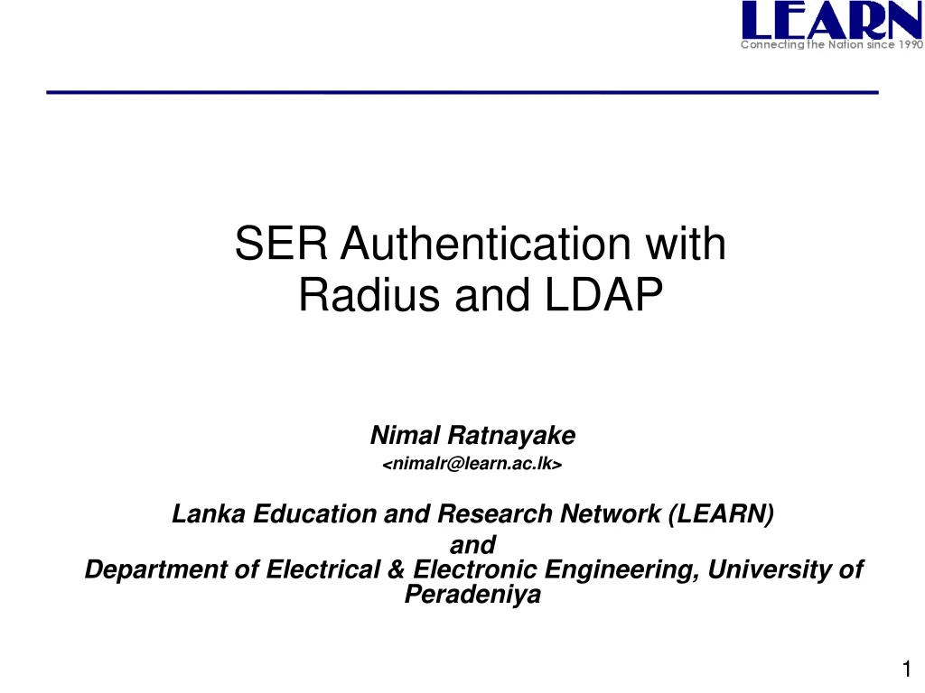 ser authentication with radius and ldap