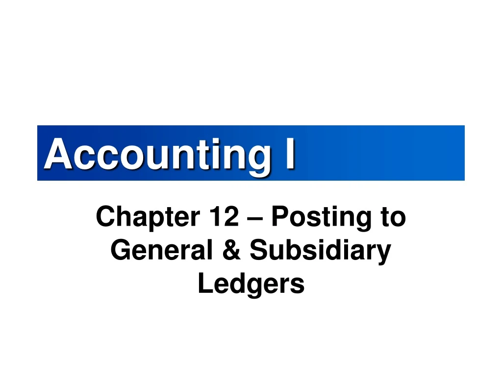 accounting i