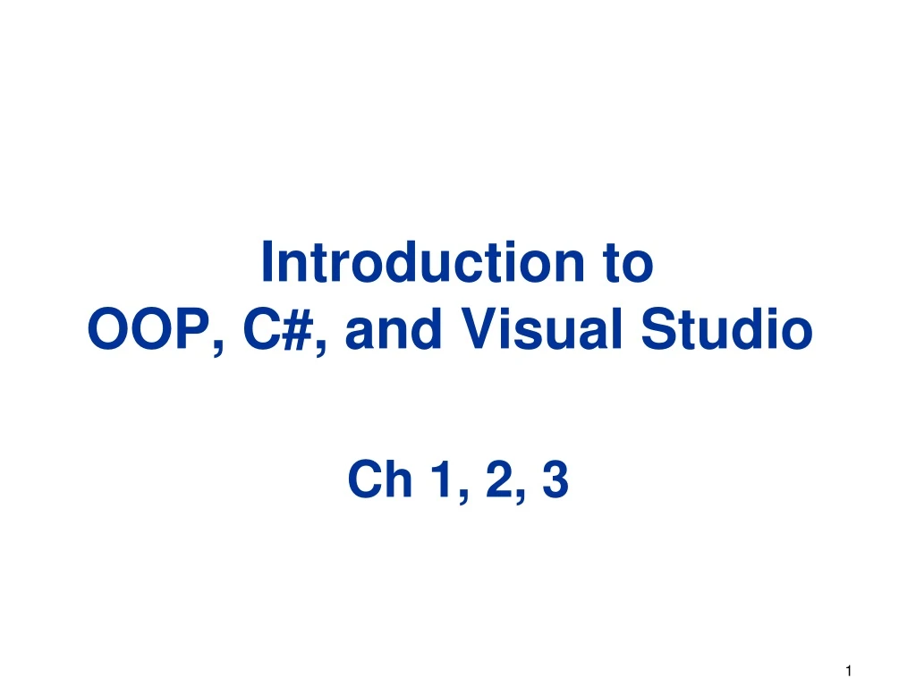 introduction to oop c and visual studio