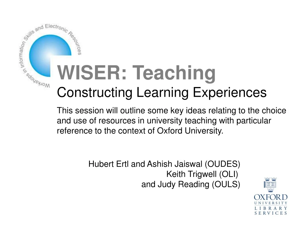 wiser teaching constructing learning experiences