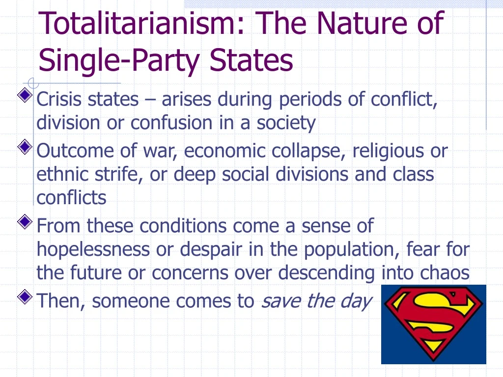 totalitarianism the nature of single party states