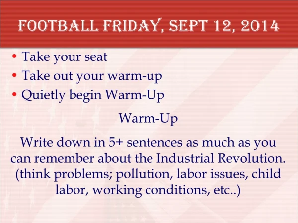 Football Friday, Sept 12, 2014