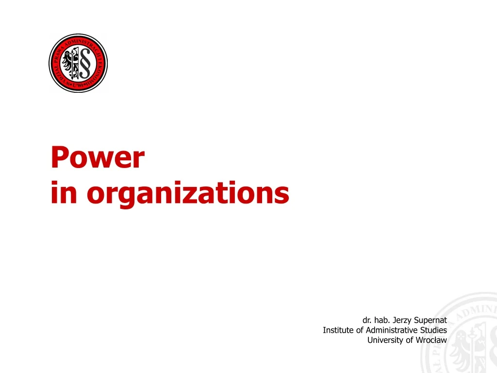 power in organizations