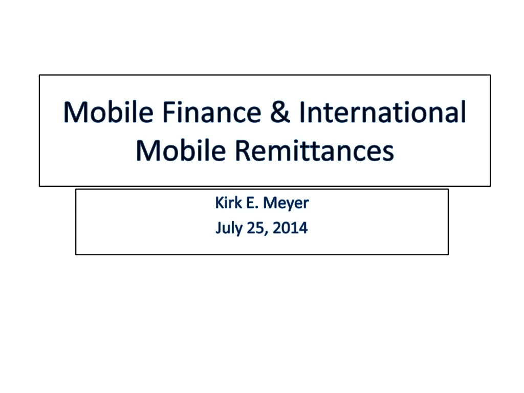 mobile finance international mobile remittances