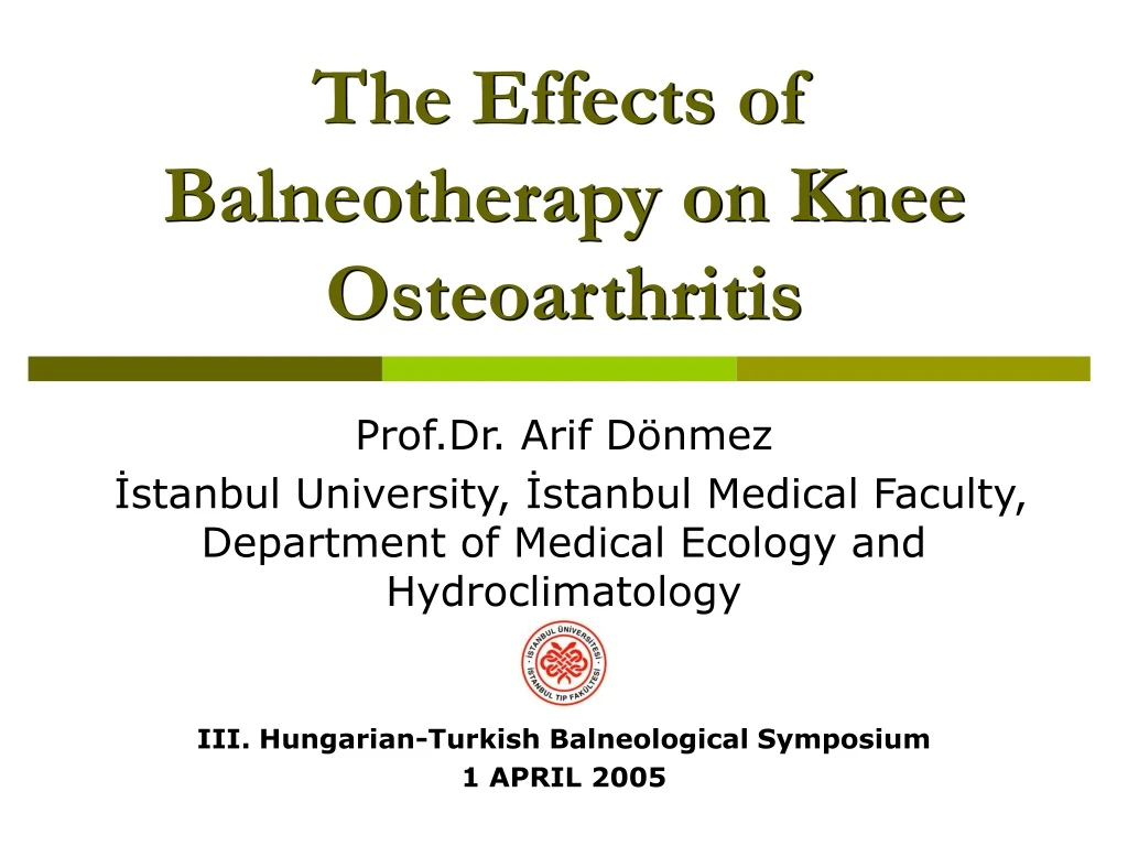 the effect s of balneotherapy on knee osteoarthritis