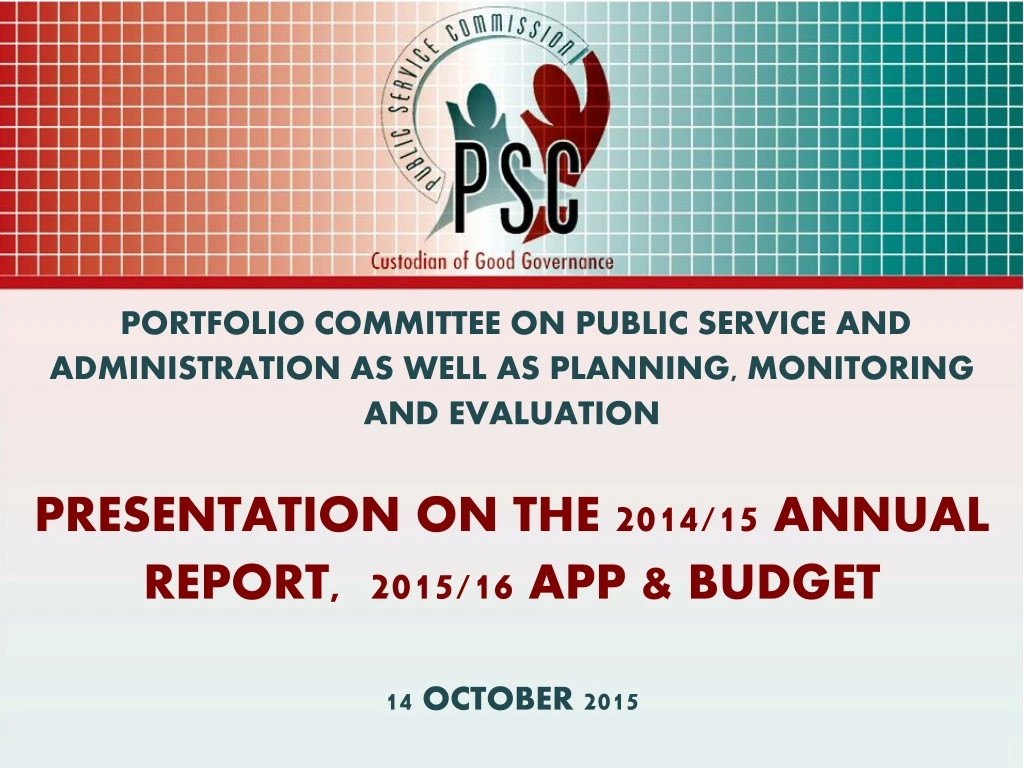 portfolio committee on public service
