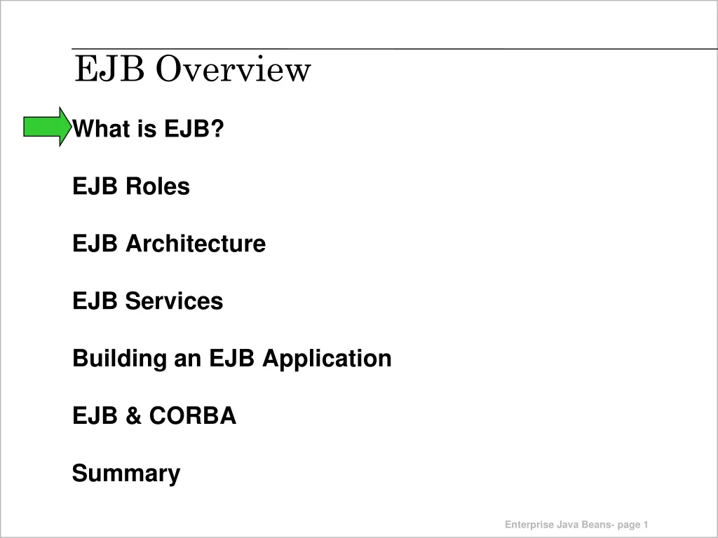 ejb overview