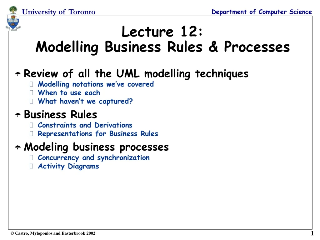 lecture 12 modelling business rules processes