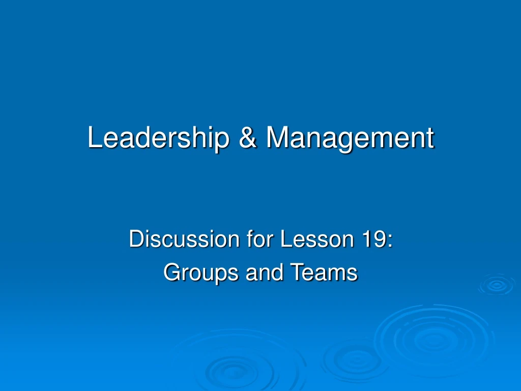 leadership management