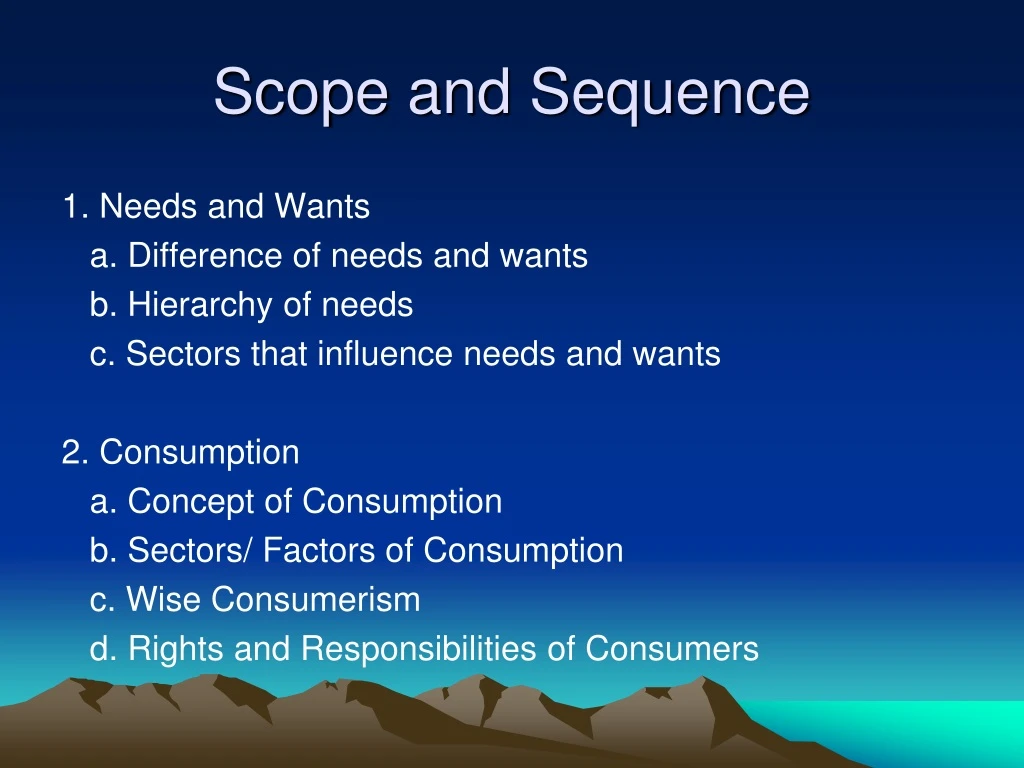 scope and sequence