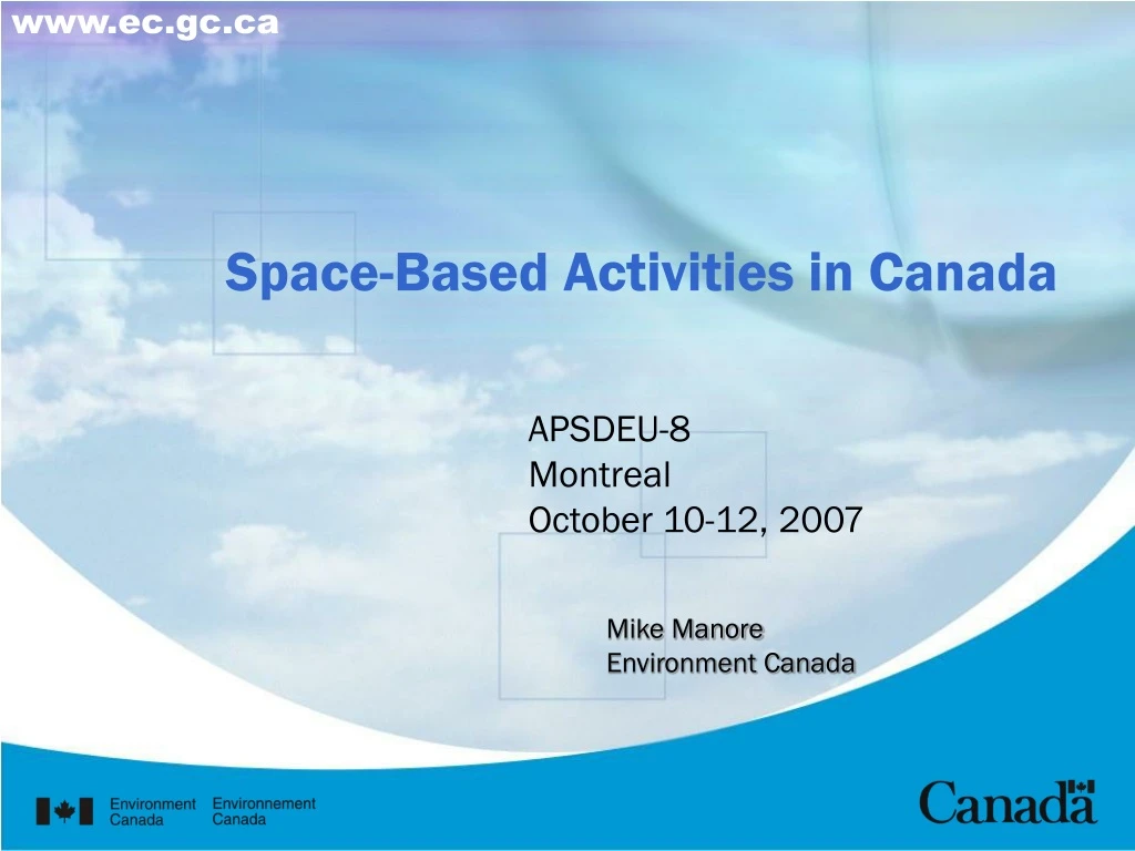 space based activities in canada