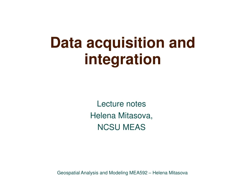 lecture notes helena mitasova ncsu meas