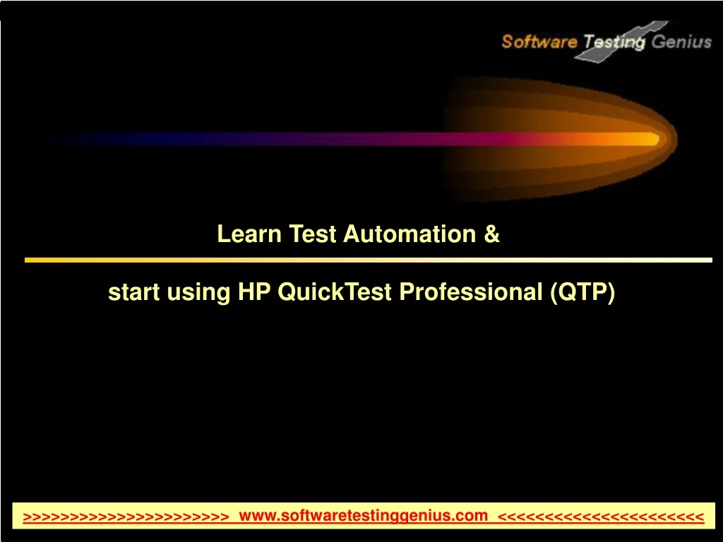 learn test automation start using hp quicktest