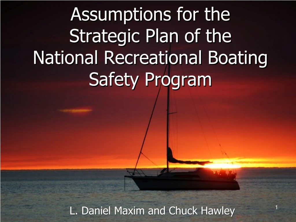 assumptions for the strategic plan of the national recreational boating safety program