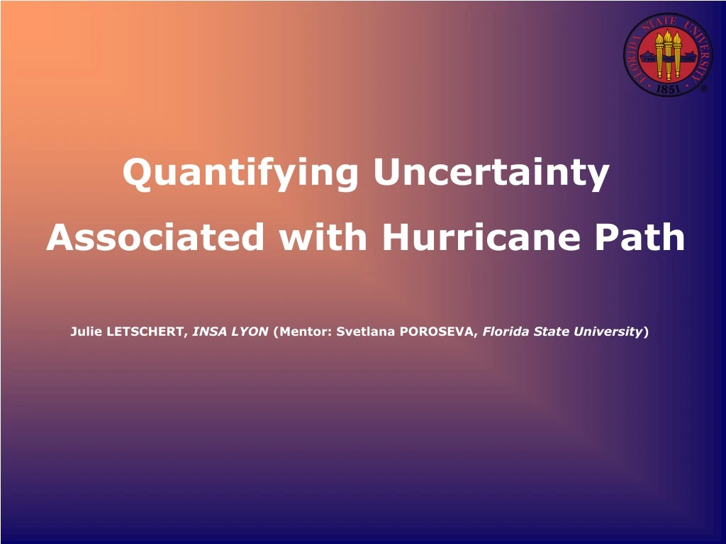 quantifying uncertainty associated with hurricane