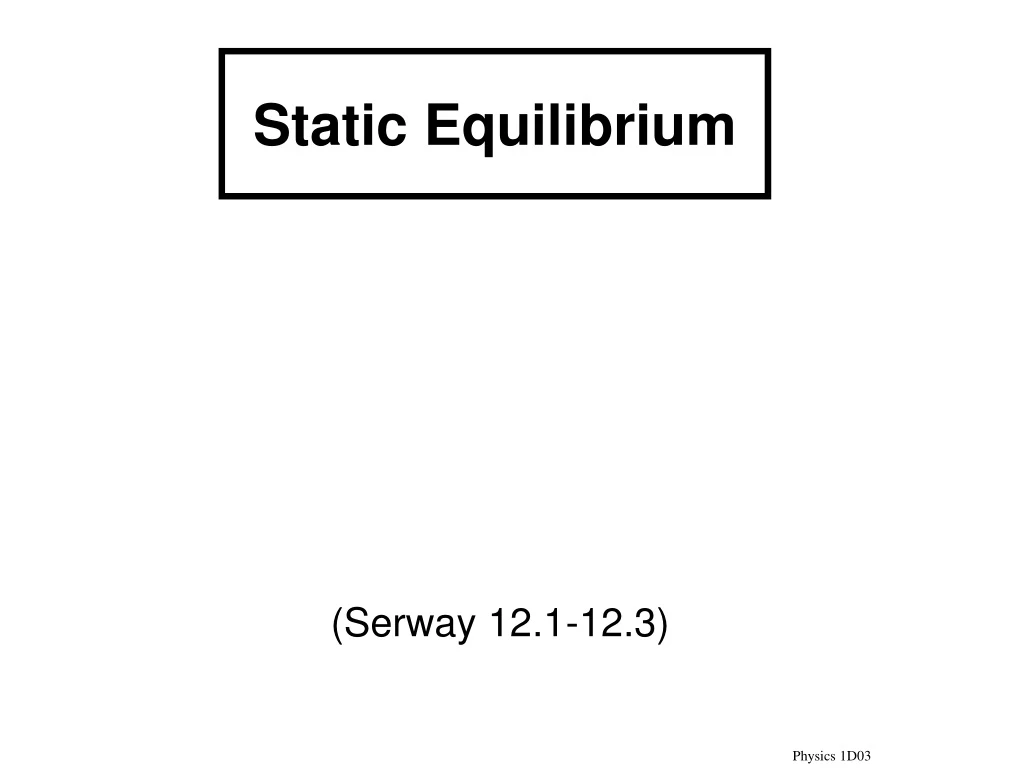 static equilibrium