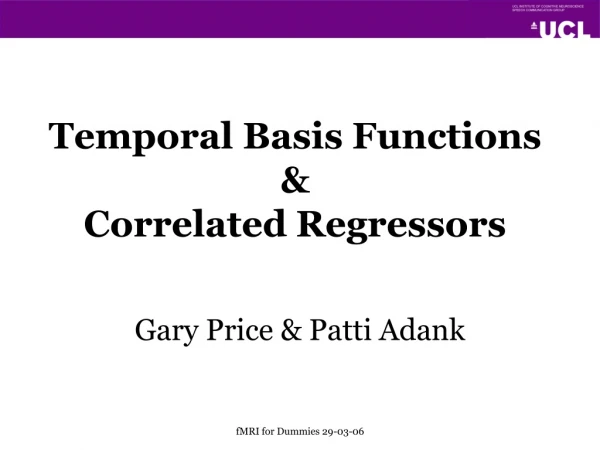 Temporal Basis Functions &amp;  Correlated Regressors