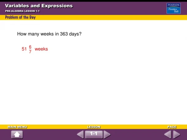 Variables and Expressions